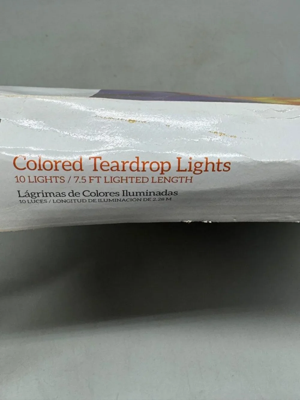 Colored Teardrop Lights By Living Accents 10 Lights 7.5 Ft Lighted Length READ